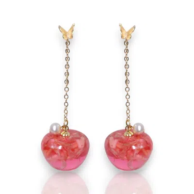 Ninemoo Women's Glacé Cherry Earring Pink