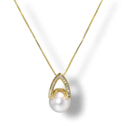 Ninemoo Women's Gold Arché Pearl Necklace