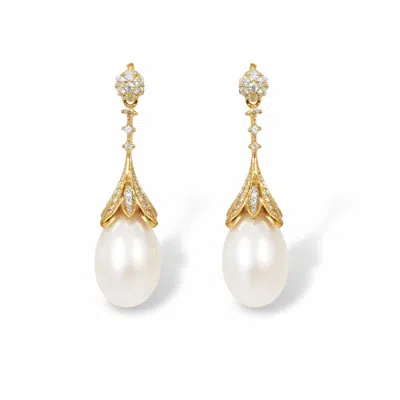 Ninemoo Women's Gold Fleur De Lumière Earrings