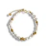 Ninemoo Women's Gold Gaia Pearl Bracelet In White