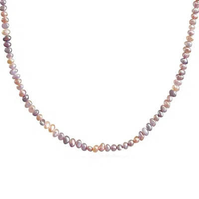 Ninemoo Women's Gold Petite Pearl Hues Necklace