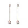 Ninemoo Women's Gold / Pink Opera Rose Pearl Earrings In Multi