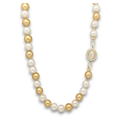 Ninemoo Women's Gold Still Life Pearl Necklace