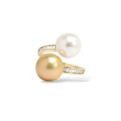 Ninemoo Women's Gold Still Life Pearl Ring