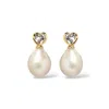 Ninemoo Women's Gold / White Amour Pearl Earrings In Multi