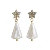 Ninemoo Women's Gold / White Holiday Starlight Pearl Earrings In Multi