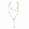 Ninemoo Women's Gold / White Luna Cascade Necklace In Multi