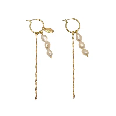 Ninemoo Women's Gold / White River Trent Earrings In Multi