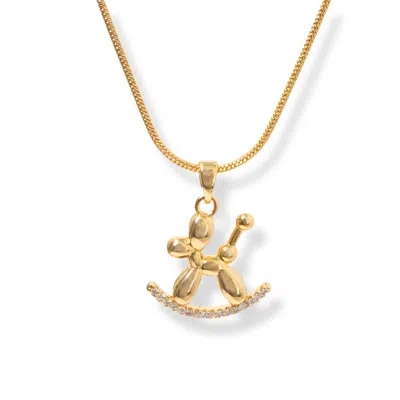 Ninemoo Women's Golden Balloon Dog Necklace