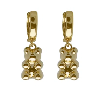Ninemoo Women's Golden Bear Hoops Earrings