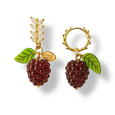 Ninemoo Women's Green / Pink / Purple Eden's Berry Earrings