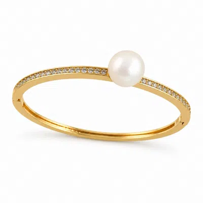 Ninemoo Women's Lueur Rosée Éclat Pearl Bangle – Gold