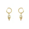 Ninemoo Women's Pearl Ice Cream Hoop Earrings In White