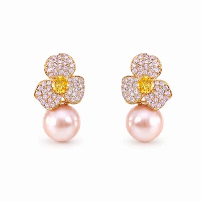 Ninemoo Women's Pink Ballet Rosé Camellia Earrings