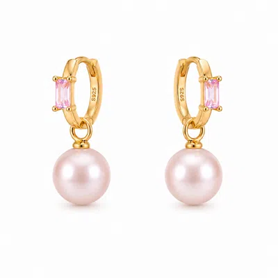 Ninemoo Women's Pink Ballet Rosé Pas De Deux Hoops Earrings