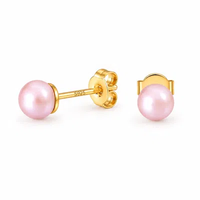 Ninemoo Women's Pink Ballet Rosé Premiè Re Studs Earrings