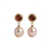 Ninemoo Women's Pink Crimson Grace Pearl Earrings In Pink