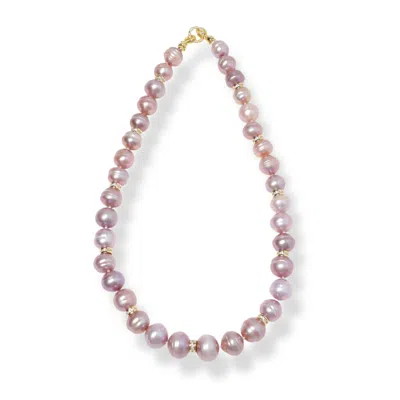 Ninemoo Women's Pink / Purple Pink Pearl Of Eternity Necklace