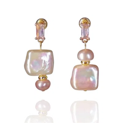 Ninemoo Women's Pink / Purple Pink Perfume Bottle Pearl Drop Earrings