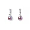 Ninemoo Women's Pink / Purple / Silver Blueberry Pearl Sterling Silver Earrings