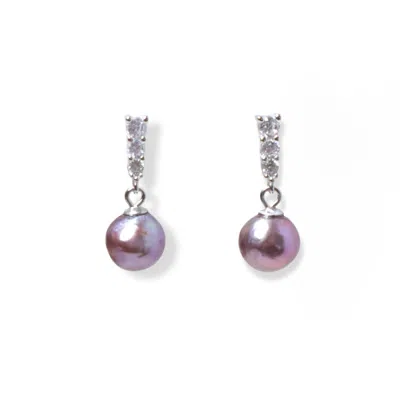 Ninemoo Women's Pink / Purple / Silver Blueberry Pearl Sterling Silver Earrings