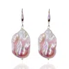 Ninemoo Women's Pink / Purple / Silver Silver Pink Baroque Pearl Earrings