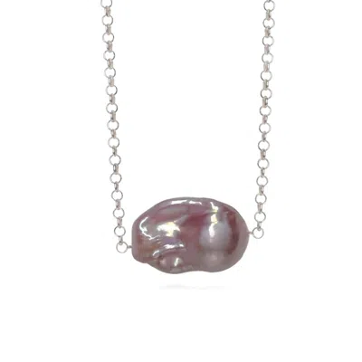 Ninemoo Women's Pink / Purple / Silver Silver Pink Baroque Pearl Necklace