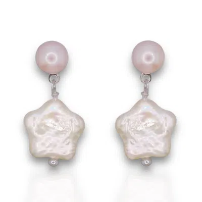 Ninemoo Women's Pink / Purple / Silver Starry Pearl Sterling Silver Earrings