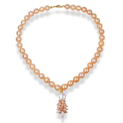 Ninemoo Women's Pink / Purple Sophisticated Pearl Christmas Tree Necklace