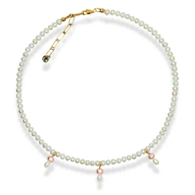 Ninemoo Women's Pink / Purple / White Mushroom Pearl Necklace In Multi