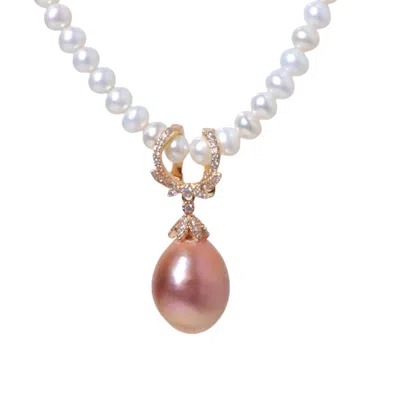 Ninemoo Women's Pink / Purple / White Purple Luxe Pearl Pendant Necklace