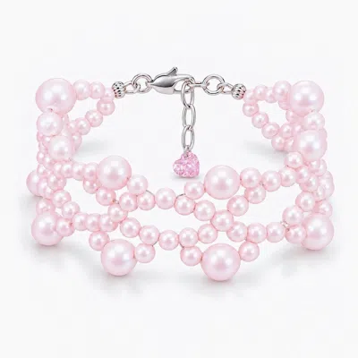 Ninemoo Women's Pink / Silver Ballet Rosé Arabesque Pearl Bracelet In Purple