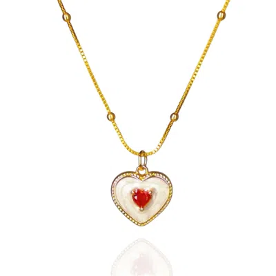 Ninemoo Women's Red / Gold Loveloom Necklaces