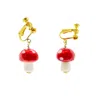 Ninemoo Women's Red Mushrooms Ear Clips In Red