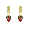 Ninemoo Women's Red Strawberry Hoops Clip On Earring