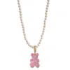 Ninemoo Women's Shell Bead Necklace And Gummy Bear Pendant - Pink & Purple In Pink