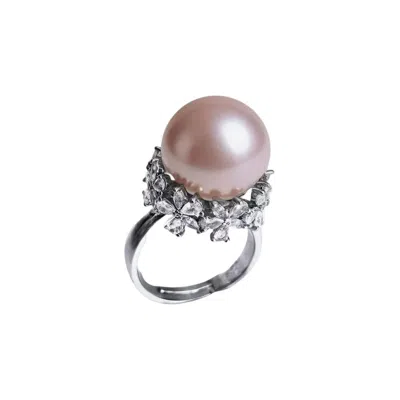 Ninemoo Women's Silver Celeste Pearl Crown Ring