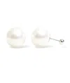 Ninemoo Women's Silver Pure Orb Pearl Studs In Silver