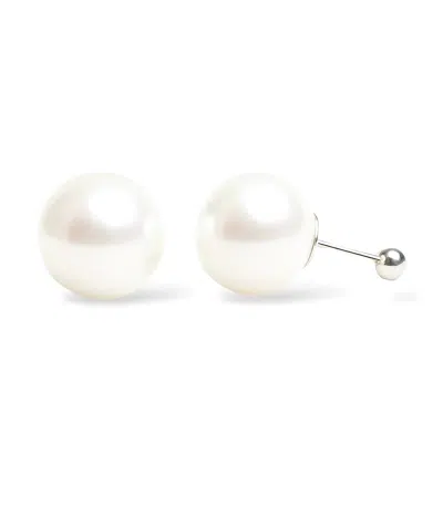 Ninemoo Women's Silver Pure Orb Pearl Studs