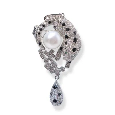 Ninemoo Women's Silver The Duchess Pearl Brooch & Pendant In Metallic