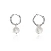 Ninemoo Women's Silver / White Serenity Moonlight Pearl Earrings In Multi