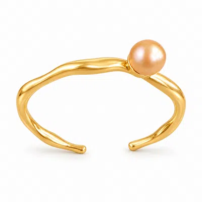 Ninemoo Women's Solara Golden Pearl Wave Cuff