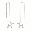 Ninemoo Women's Sterling Silver Poodle Threaders Earrings