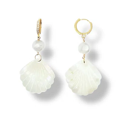 Ninemoo Women's White Baroque Symphony Earrings