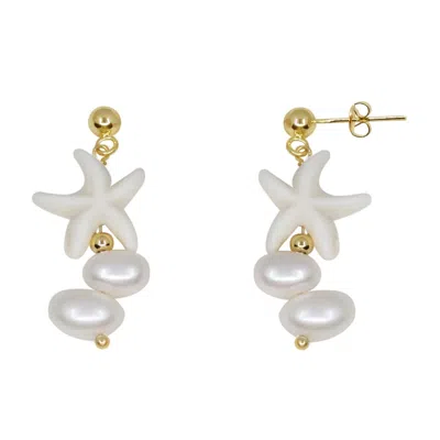 Ninemoo Women's White / Blue Coastal Gem Medley Earrings In Multi