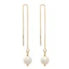 Ninemoo Women's White / Gold Pearl Threader Earrings In Multi