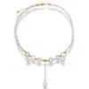 Ninemoo Women's White Shooting Star Pearl Necklace