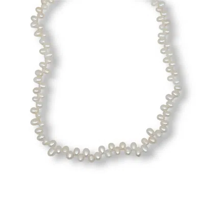 Ninemoo Women's White / Silver Irregular Beaded Pearl Necklace In Multi