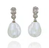 Ninemoo Women's White / Silver Shining Baroque Pearl Earrings