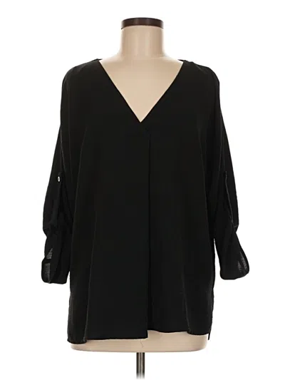 Pre-owned Ninety 3/4 Sleeve Blouse In Black